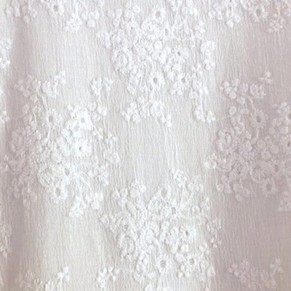 michael michael kors Dress L Eyelet Puff Sleeve White Cocktail Event Bridal Trip - Picture 10 of 12